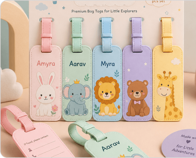 Pastel bag tags